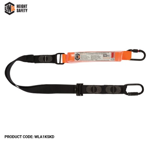 LINQ WEBBING LANYARD ADJUSTABLE SNG LEG; 1 X SCREW GATE KARABINER